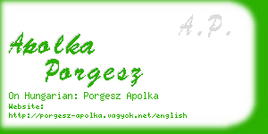 apolka porgesz business card